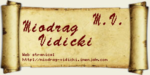 Miodrag Vidicki vizit kartica